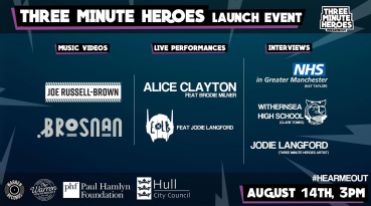 2020 three minute heroes launch event poster